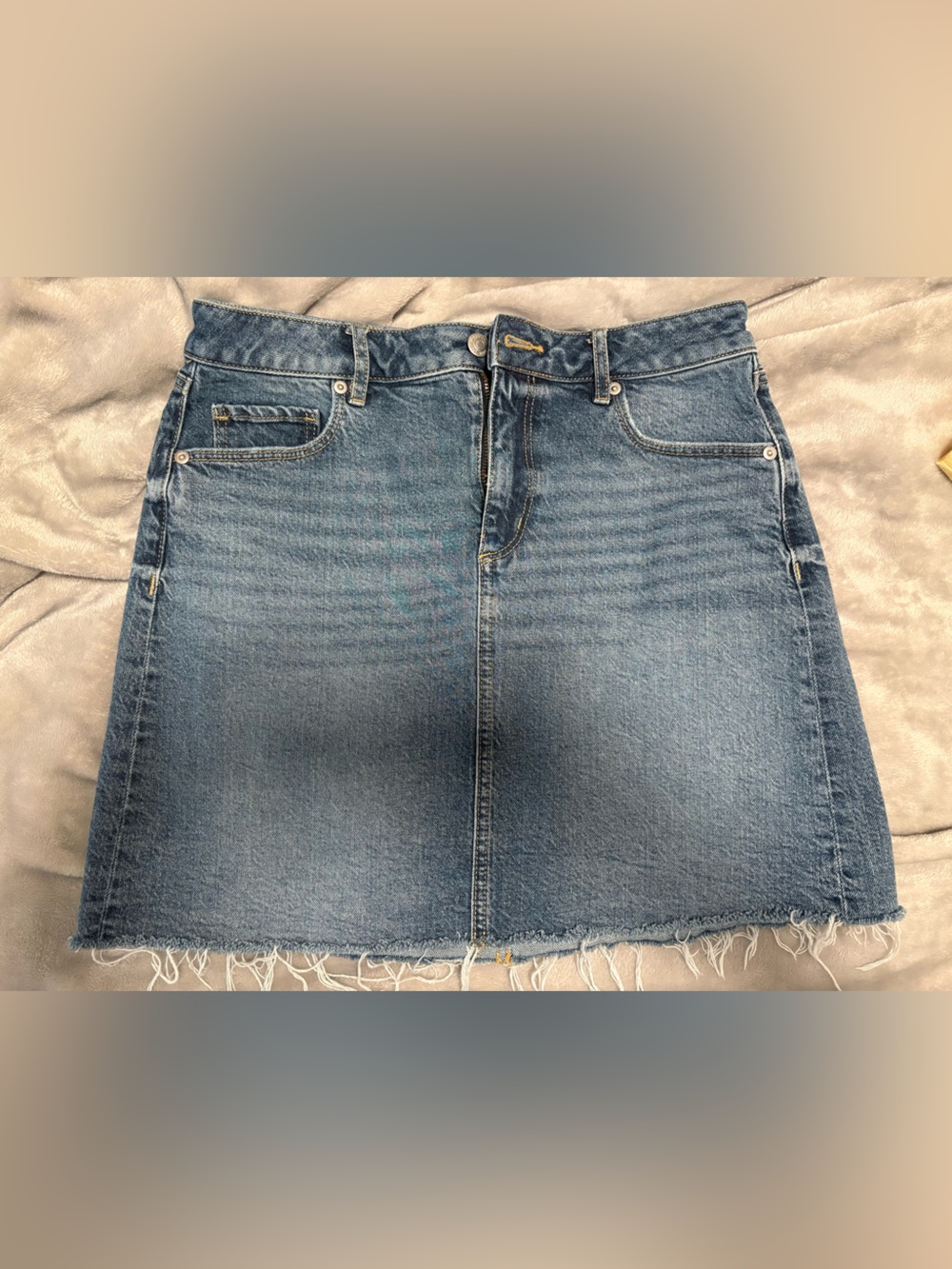 LOFT Denim Mini Skirt in Light Blue